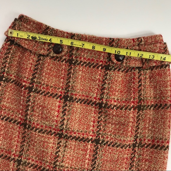Talbots orange wool tweed lined skirt - Picture 4 of 10
